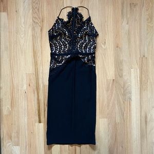 Nasty Gal Luxxel Black Lace Dress